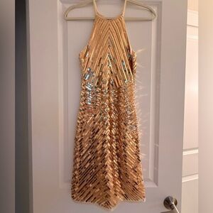 Lulu's Shimmering Gold Sequin Dress